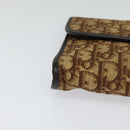 Christian Dior Trotter Canvas Chain Shoulder Bag Brown Gold Auth KD047-14
