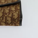 Christian Dior Trotter Canvas Chain Shoulder Bag Brown Gold Auth KD047-15