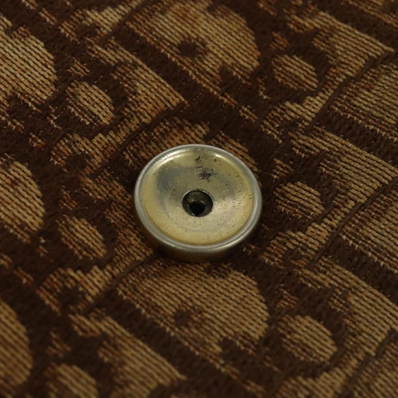 Christian Dior Trotter Canvas Chain Shoulder Bag Brown Gold Auth KD047