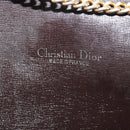 Christian Dior Trotter Canvas Chain Shoulder Bag Brown Gold Auth KD047-11