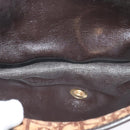 Christian Dior Trotter Canvas Chain Shoulder Bag Brown Gold Auth KD047-12