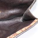 Christian Dior Trotter Canvas Chain Shoulder Bag Brown Gold Auth KD047-18