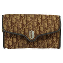 Christian Dior Trotter Canvas Chain Shoulder Bag Brown Gold Auth KD047-13
