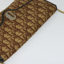 Christian Dior Trotter Canvas Chain Shoulder Bag Brown Gold Auth KD047-6