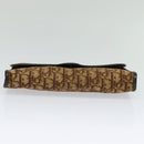 Christian Dior Trotter Canvas Chain Shoulder Bag Brown Gold Auth KD047-5