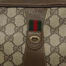 GUCCI GG Supreme Web Sherry Line Clutch Bag PVC Beige Red 89 01 034 Auth KD048-17