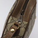 GUCCI GG Supreme Web Sherry Line Clutch Bag PVC Beige Red 89 01 034 Auth KD048-9