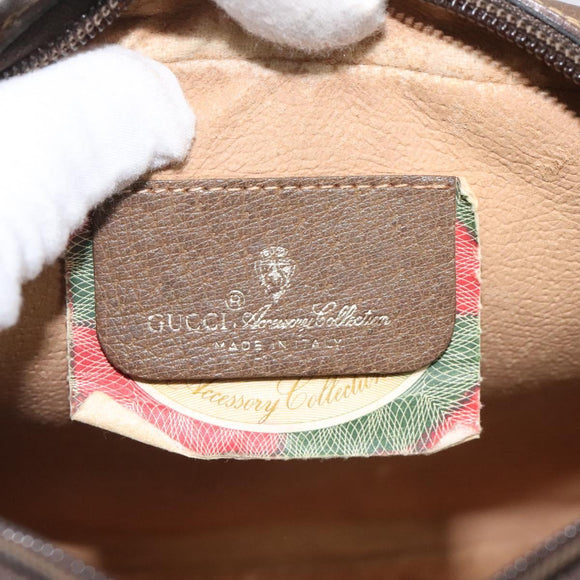 GUCCI GG Supreme Web Sherry Line Clutch Bag PVC Beige Red 89 01 034 Auth KD048