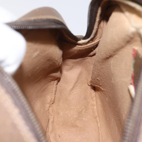 GUCCI GG Supreme Web Sherry Line Clutch Bag PVC Beige Red 89 01 034 Auth KD048