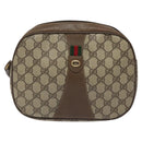 GUCCI GG Supreme Web Sherry Line Clutch Bag PVC Beige Red 89 01 034 Auth KD048-13