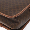 CELINE Macadam Canvas Shoulder Bag PVC Leather Brown Gold Auth KD054-15