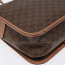CELINE Macadam Canvas Shoulder Bag PVC Leather Brown Gold Auth KD054-16