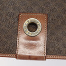 CELINE Macadam Canvas Shoulder Bag PVC Leather Brown Gold Auth KD054-17