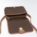 CELINE Macadam Canvas Shoulder Bag PVC Leather Brown Gold Auth KD054-18