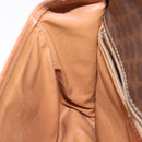 CELINE Macadam Canvas Shoulder Bag PVC Leather Brown Gold Auth KD054-20