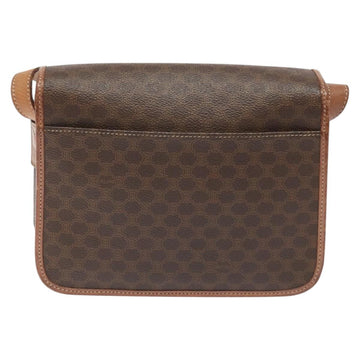 CELINE Macadam Canvas Shoulder Bag PVC Leather Brown Gold Auth KD054 - 0