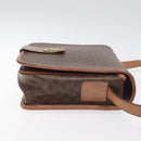 CELINE Macadam Canvas Shoulder Bag PVC Leather Brown Gold Auth KD054-3