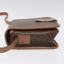 CELINE Macadam Canvas Shoulder Bag PVC Leather Brown Gold Auth KD054-4
