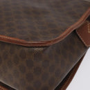 CELINE Macadam Canvas Shoulder Bag PVC Leather Brown Gold Auth KD057-17