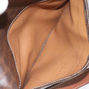 CELINE Macadam Canvas Shoulder Bag PVC Leather Brown Gold Auth KD057-21