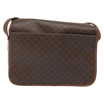 CELINE Macadam Canvas Shoulder Bag PVC Leather Brown Gold Auth KD057 - 0