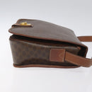 CELINE Macadam Canvas Shoulder Bag PVC Leather Brown Gold Auth KD057-3