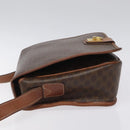 CELINE Macadam Canvas Shoulder Bag PVC Leather Brown Gold Auth KD057-4