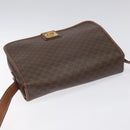 CELINE Macadam Canvas Shoulder Bag PVC Leather Brown Gold Auth KD057-6