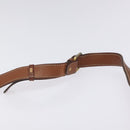 CELINE Macadam Canvas Shoulder Bag PVC Leather Brown Gold Auth KD057-14