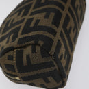 FENDI Zucca Canvas Pouch Brown Black Auth KD058-16