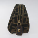FENDI Zucca Canvas Pouch Brown Black Auth KD058-4
