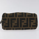 FENDI Zucca Canvas Pouch Brown Black Auth KD058-6