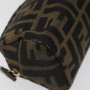 FENDI Zucca Canvas Pouch Brown Black Auth KD058-14