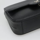 Salvatore Ferragamo Gancini Chain Shoulder Bag Leather Black Silver Auth KD060-14