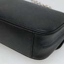 Salvatore Ferragamo Gancini Chain Shoulder Bag Leather Black Silver Auth KD060-15