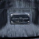 Salvatore Ferragamo Gancini Chain Shoulder Bag Leather Black Silver Auth KD060-17