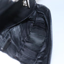 Salvatore Ferragamo Gancini Chain Shoulder Bag Leather Black Silver Auth KD060-18