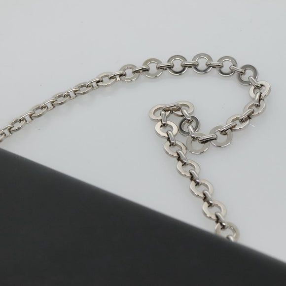 Salvatore Ferragamo Gancini Chain Shoulder Bag Leather Black Silver Auth KD060