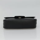 Salvatore Ferragamo Gancini Chain Shoulder Bag Leather Black Silver Auth KD060-5