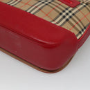 Burberrys Nova Check Shoulder Bag Canvas Leather Beige Red Auth KD063-15