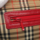 Burberrys Nova Check Shoulder Bag Canvas Leather Beige Red Auth KD063-17