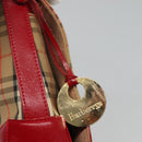Burberrys Nova Check Shoulder Bag Canvas Leather Beige Red Auth KD063-10
