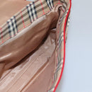 Burberrys Nova Check Shoulder Bag Canvas Leather Beige Red Auth KD063-19