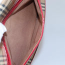 Burberrys Nova Check Shoulder Bag Canvas Leather Beige Red Auth KD063-22
