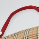 Burberrys Nova Check Shoulder Bag Canvas Leather Beige Red Auth KD063-8