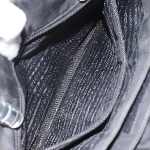 PRADA Hand Bag Nylon Black Auth KD065