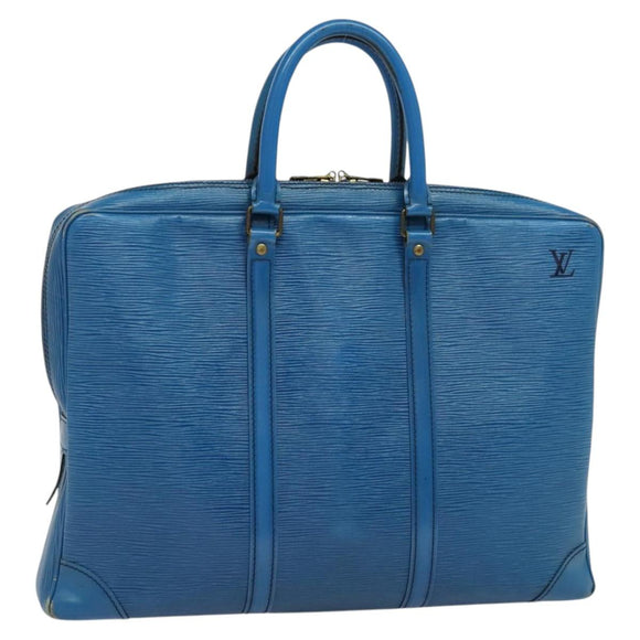 LOUIS VUITTON Epi Porte Documents Voyage Business Bag Blue M54475 Auth KD067