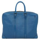 LOUIS VUITTON Epi Porte Documents Voyage Business Bag Blue M54475 Auth KD067-2