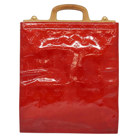 LOUIS VUITTON Monogram Vernis Stanton Tote Bag Red M91078 LV Auth KD080