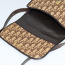 Christian Dior Trotter Canvas Shoulder Bag Brown Gold Auth KD090-10